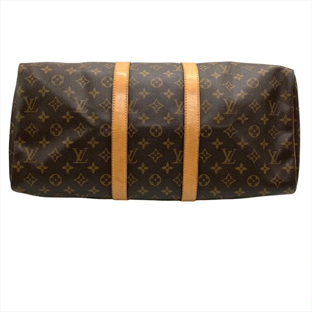 LOUIS VUITTON Brown Monogram Canvas Keepall 45 Boston Bag